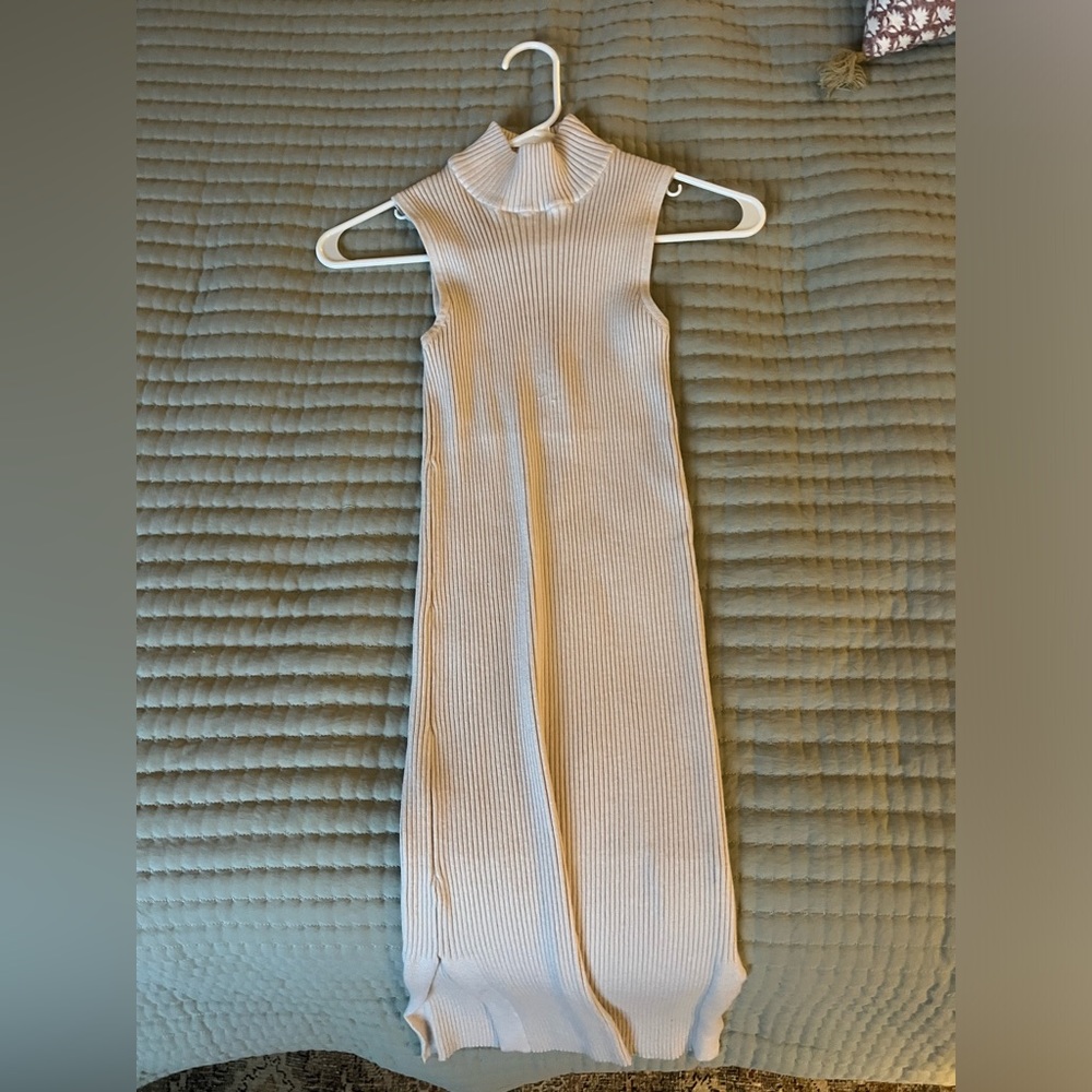 Cream sweater dress
